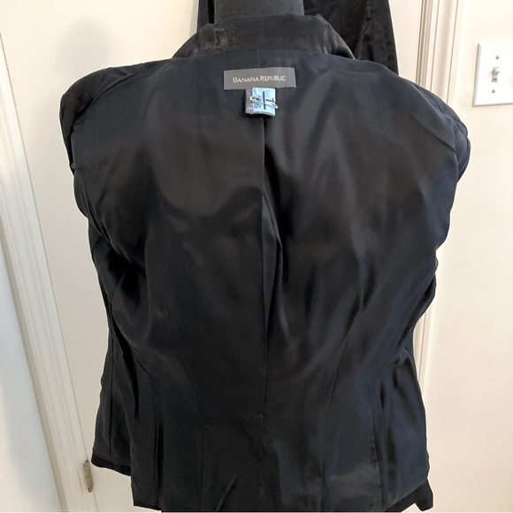 Vintage Banana Republic Black Shimmer Pantsuit Wool Blend Size 6 - Picture 6 of 7